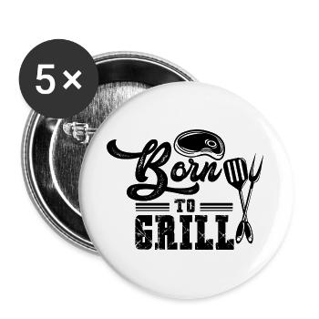 Abstraktes Farbenspiel auf Leinwand - Buttons groß 56 mm (5er Pack) - Weiß - Vorne