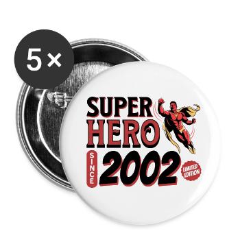 Super Heroes Since 2002 - 20th Anniversary - Buttons large 2.2''/56 mm (5-pack) - white - Front
