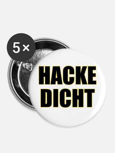 Hacke Dicht - Buttons groß 56 mm (5er Pack) - Weiß
