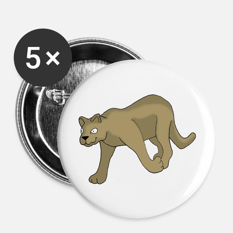 Wildlife - Buttons large 2.2''/56 mm (5-pack) - white