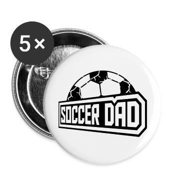 Sport Champion Soccer Dad - Buttons groß 56 mm (5er Pack) - Weiß - Vorne