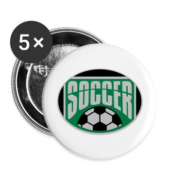 Bouclier de sport de passe-temps de football - Lot de 5 grands badges (56 mm) - blanc - Devant