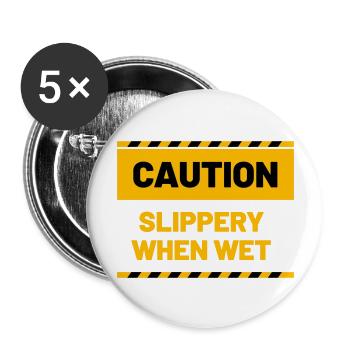 CAUTION slippery when wet - Buttons large 2.2''/56 mm (5-pack) - white - Front
