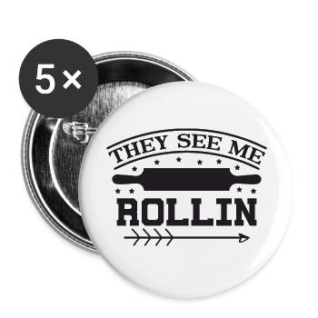 They see me Rollin - Buttons groß 56 mm (5er Pack) - Weiß - Vorne