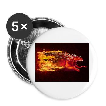 DRAGON SNAKE SUGAAR - Buttons large 2.2''/56 mm (5-pack) - white - Front