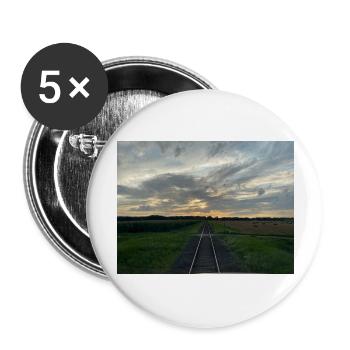 Eisenbahn fährt in den Abend - Buttons groß 56 mm (5er Pack) - Weiß - Vorne