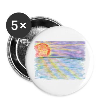Sonnenuntergang - Buttons groß 56 mm (5er Pack) - Weiß - Vorne