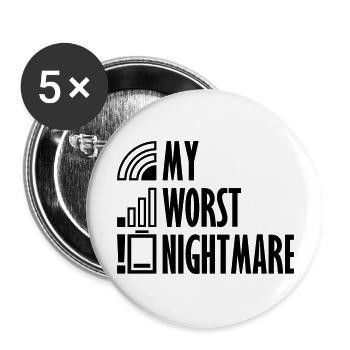 Icônes mon pire cauchemar - Lot de 5 grands badges (56 mm) - blanc - Devant