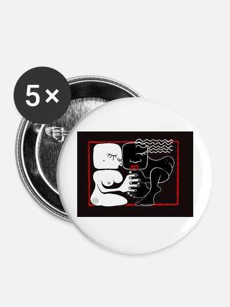 Liebespaar - Buttons groß 56 mm (5er Pack) - Weiß