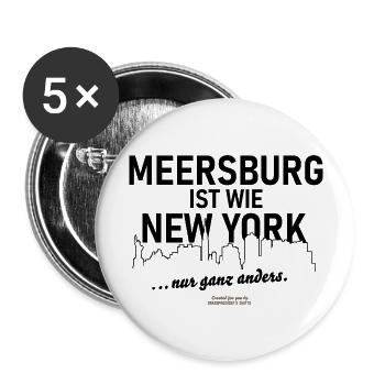 Meersburg ist wie New York - Buttons groß 56 mm (5er Pack) - Weiß - Vorne