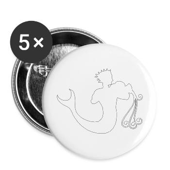 Verseau - Lot de 5 grands badges (56 mm) - blanc - Devant
