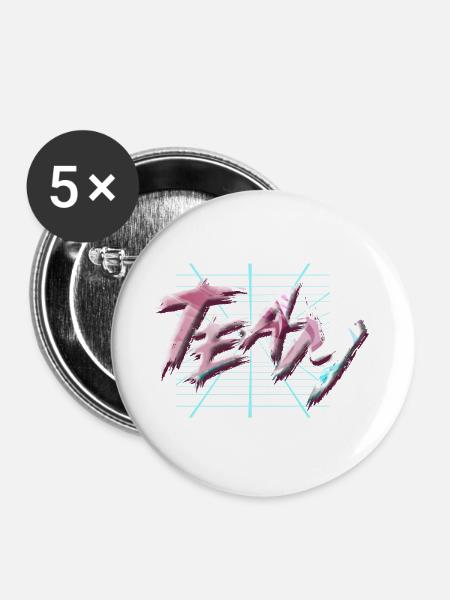 Team - Buttons groß 56 mm (5er Pack) - Weiß
