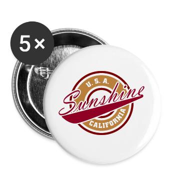 NERDY forever - Sunshine California - Buttons large 2.2''/56 mm (5-pack) - white - Front
