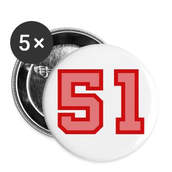 Cool Retro Retrostyle Numéro de maillot numéro de dos - Lot de 5 grands badges (56 mm) - blanc - Devant