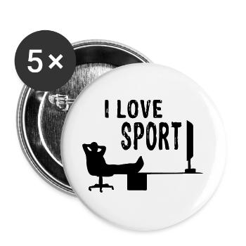 i love Sport | Vectorgraphic - Buttons groß 56 mm (5er Pack) - Weiß - Vorne