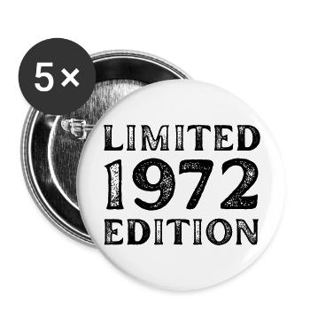 1972 LIMITED EDITION ANNIVERSAIRE 50 ANS METAL - Lot de 5 grands badges (56 mm) - blanc - Devant