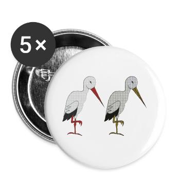 pair of storks - Buttons large 2.2''/56 mm (5-pack) - white - Front