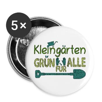 Kleingärten Grün für alle grunge 1 - Buttons groß 56 mm (5er Pack) - Weiß - Vorne