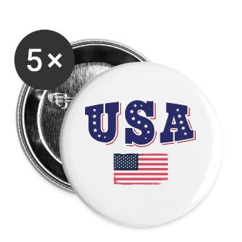 USA Soccer Jersey Drapeau américain - Lot de 5 grands badges (56 mm) - blanc - Devant