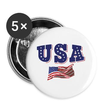 USA Soccer Jersey Drapeau américain - Lot de 5 grands badges (56 mm) - blanc - Devant