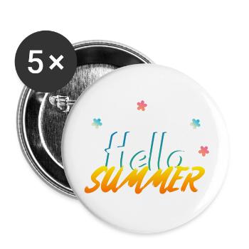 Design Été - Lot de 5 grands badges (56 mm) - blanc - Devant