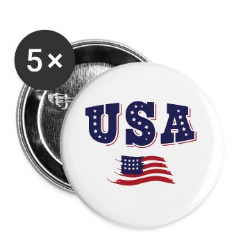USA Soccer Jersey Drapeau américain - Lot de 5 grands badges (56 mm) - blanc - Devant