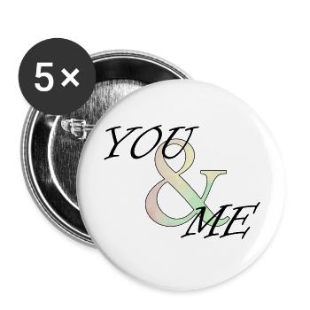 You&Me - Buttons groß 56 mm (5er Pack) - Weiß - Vorne