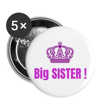 Big Sister Design Fashion - Buttons large 2.2''/56 mm (5-pack) - white - Front