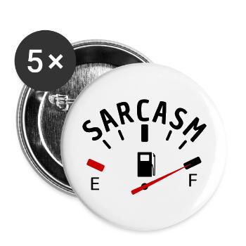 Sarcasme dictons drôles - Lot de 5 grands badges (56 mm) - blanc - Devant