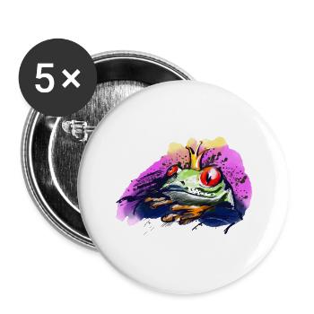 Le prince grenouille - Lot de 5 grands badges (56 mm) - blanc - Devant