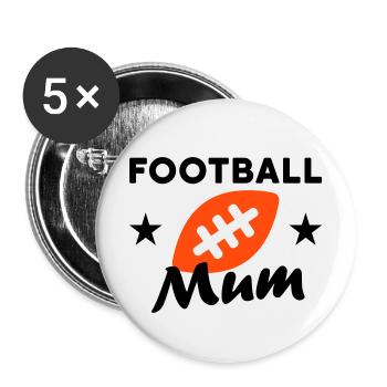 Football mum (stars, football) - Buttons large 2.2''/56 mm (5-pack) - white - Front