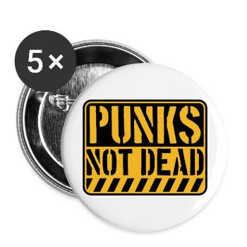 punks not dead quote - Buttons large 2.2''/56 mm (5-pack) - white - Front