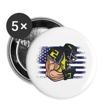 American Football Fan Jersey Shirt USA Flag - Buttons large 2.2''/56 mm (5-pack) - white - Front