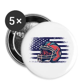 American Football Fan Jersey Shirt USA Flag - Buttons large 2.2''/56 mm (5-pack) - white - Front