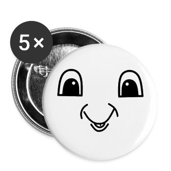 Cute face - Buttons groß 56 mm (5er Pack) - Weiß - Vorne
