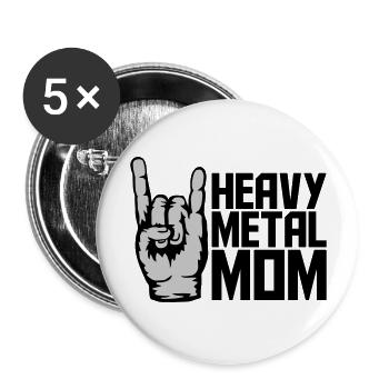 Heavy Metal Mom Logo - Lot de 5 grands badges (56 mm) - blanc - Devant