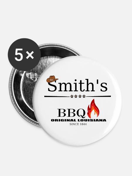 Smith's BBQ - Buttons groß 56 mm (5er Pack) - Weiß