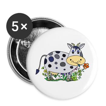 Cow - Buttons large 2.2''/56 mm (5-pack) - white - Front