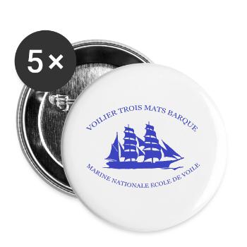 MARINE NATIONALE ECOLE DE VOILE CREA L. RUNEMBERG - Lot de 5 grands badges (56 mm) - blanc - Devant