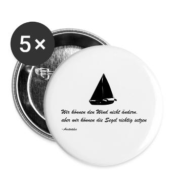 segel transparent neu - Buttons groß 56 mm (5er Pack) - Weiß - Vorne