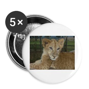 Close-up of Lion cub - Buttons large 2.2''/56 mm (5-pack) - white - Front