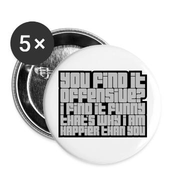 You find it offensive - Buttons large 2.2''/56 mm (5-pack) - white - Front