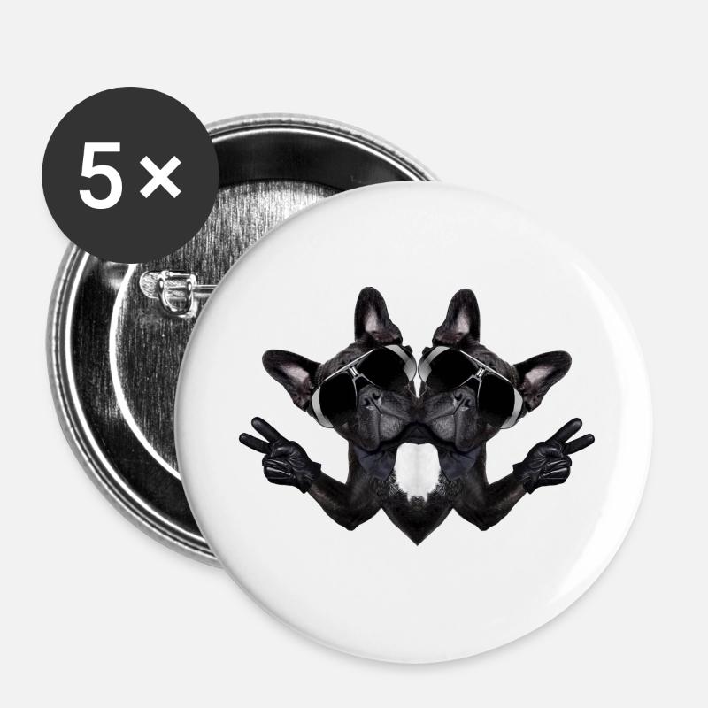 Abstract dog - Buttons large 2.2''/56 mm (5-pack) - white