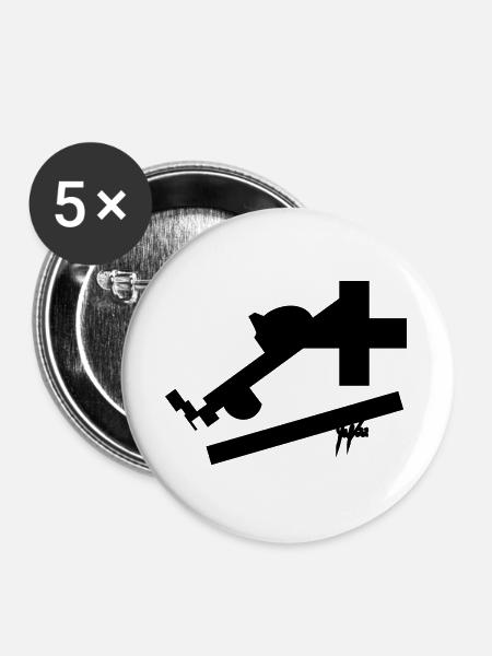 cross II - Buttons groß 56 mm (5er Pack) - Weiß