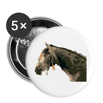 Pferde, Pferdefreund, Pferdeliebhaber , reiten - Buttons groß 56 mm (5er Pack) - Weiß - Vorne