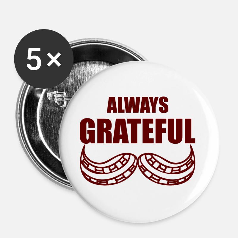 always grateful - Buttons large 2.2''/56 mm (5-pack) - white