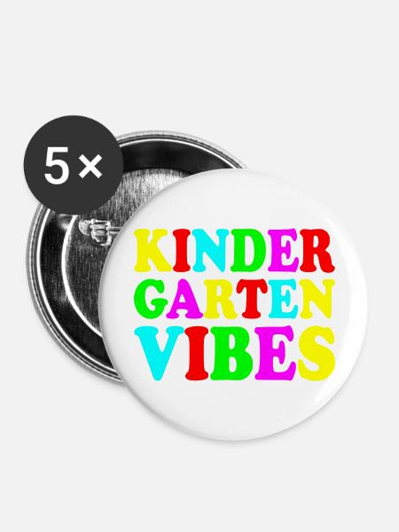kindergarten vibes - Buttons groß 56 mm (5er Pack) - Weiß