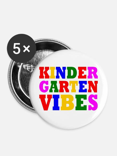 kindergarten vibes - Buttons groß 56 mm (5er Pack) - Weiß