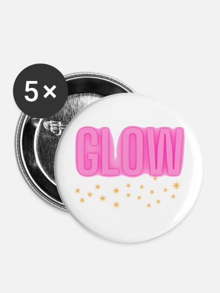 GLOW Sternenstaub - Buttons groß 56 mm (5er Pack) - Weiß