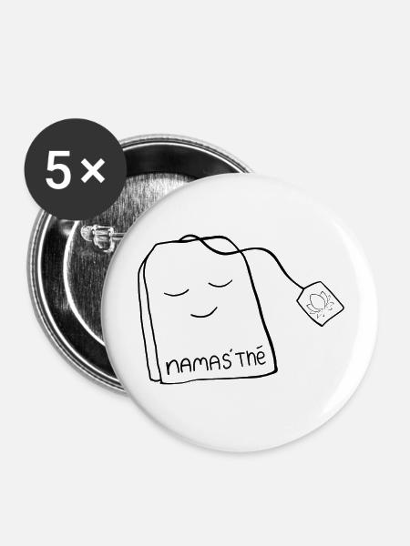 Namas'thé - Buttons groß 56 mm (5er Pack) - Weiß